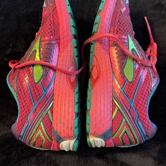 Brooks Adrenaline GTS 15 pink blue yellow running tennis shoes, size 9 - Picture 7 of 12